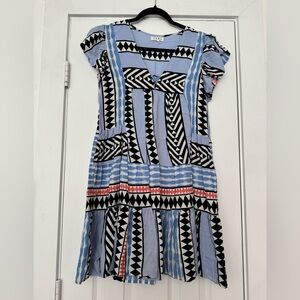 THML Blue and Black Geometric Dress